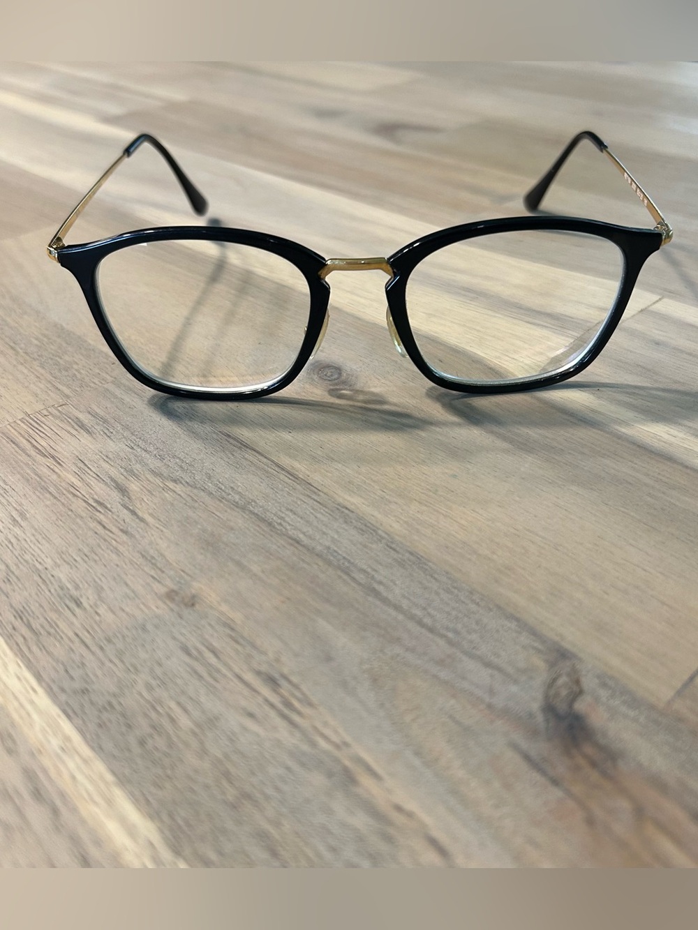 Ray-Ban RX7164 Black & Gold Eyeglasses 52-20-150